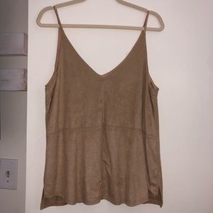 Light Brown Suede Tank Top